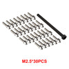 M2.5 Metal Screws 1.9 2.2 Wheel Rims for 1/10 RC Car Crawler Traxxas TRX4 Axial SCX10 90046 AXI03007 Redcat Gen8 - 30Pc Set