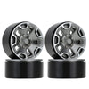 Metal 1.9" Beadlock Wheel Rims Hub for 1/10 RC Crawler Car Jeep Wrangler Axial SCX10 90046 Traxxas TRX4 - 4Pc Grey