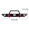 58*15mm Metal Front Bumper with Hook for 1/24 RC Crawler Car Axial SCX24 90081 Upgrade Parts -1 Set Black
