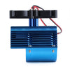 Metal Dual Fan 41-43mm Motor Radiator Heat Sink for 1/8 RC Car Monster Truck Traxxas SUMMIT E-REVO - 1 Set Blue