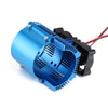 Metal Dual Fan 41-43mm Motor Radiator Heat Sink for 1/8 RC Car Monster Truck Traxxas SUMMIT E-REVO - 1 Set Blue