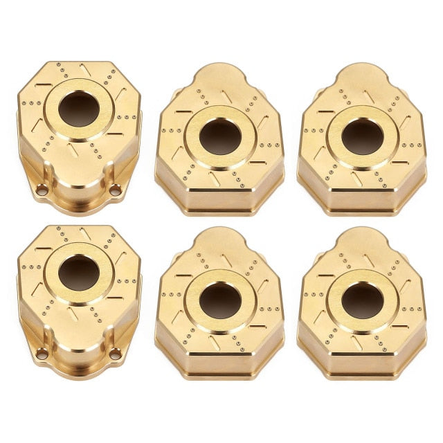 Outer Portal Drive Housing Brass Heavy Counterweight 41g/pc for 1/10 RC Crawler Traxxas TRX-4 TRX-6 8251 Upgrade Parts - 6Pc Set