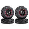 49*18mm Beadlock Micro Crawler Wheel Rims Tires Set for 1/24 RC Crawler Car Axial SCX24 90081 - 4Pc Red