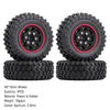 49*18mm Beadlock Micro Crawler Wheel Rims Tires Set for 1/24 RC Crawler Car Axial SCX24 90081 - 4Pc Red