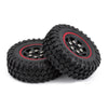 49*18mm Beadlock Micro Crawler Wheel Rims Tires Set for 1/24 RC Crawler Car Axial SCX24 90081 - 4Pc Red