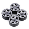 1.0" Beadlock CNC Micro Crawler Alloy Wheel Rim Hub for 1/24 RC Crawler Car Axial SCX24 90081 AXI00001 - 4Pc Grey