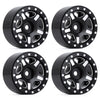 1.0" Beadlock CNC Micro Crawler Alloy Wheel Rim Hub for 1/24 RC Crawler Car Axial SCX24 90081 AXI00001 - 4Pc Black