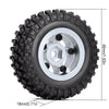 1.0" 49*18mm Beadlock Micro Crawler Alloy Wheel Rims Tires Set for 1/24 RC Crawler Car Axial SCX24 90081 AXI00001 - 4Pc Silver