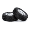 1.0" 49*18mm Beadlock Micro Crawler Alloy Wheel Rims Tires Set for 1/24 RC Crawler Car Axial SCX24 90081 AXI00001 - 4Pc Silver