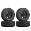 1.0" 49*18mm Beadlock Micro Crawler Alloy Wheel Rims Tires Set for 1/24 RC Crawler Car Axial SCX24 90081 AXI00001 - 4Pc Black