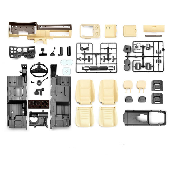 Full Interior Body Shell Cab Seat Kit for 1/10 RC Crawler Car Traxxas TRX4 1979 Blazer - White
