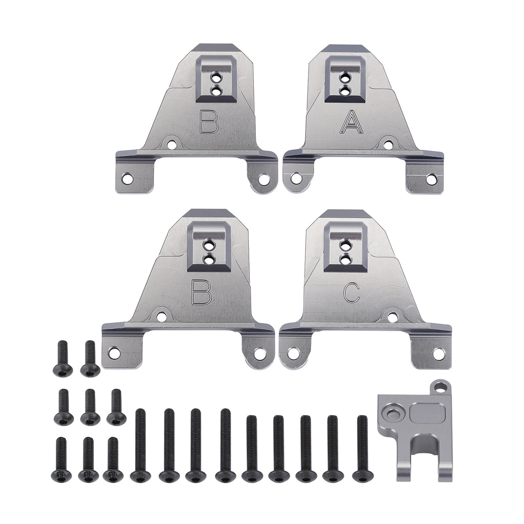 Aluminum Alloy Front & Rear Shock Towers Mount For 1/10 RC Crawler Traxxas TRX4 TRX-4 8216 Upgrade Part - Gray