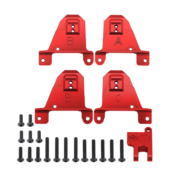 Aluminum Alloy Front & Rear Shock Towers Mount For 1/10 RC Crawler Traxxas TRX4 TRX-4 8216 Upgrade Parts - Red