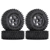 1.0" Beadlock Micro Crawler Alloy Wheel Rims Tires Set (5-Spoke) for 1/24 RC Crawler Car Axial SCX24 90081 AXI00001 Deadbolt - 4Pc Black