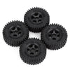 1.0" Beadlock Micro Crawler Alloy Wheel Rims Tires Set (5-Spoke) for 1/24 RC Crawler Car Axial SCX24 90081 AXI00001 Deadbolt - 4Pc Black