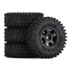 1.0" Beadlock Micro Crawler Alloy Wheel Rims Tires Set (5-Spoke) for 1/24 RC Crawler Car Axial SCX24 90081 AXI00001 Deadbolt - 4Pc Black