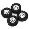 1.0" Beadlock Micro Crawler Alloy Wheel Rims Tires Set (8-Holes) for 1/24 RC Crawler Car Axial SCX24 90081 AXI00001 Deadbolt - 4Pc Silver
