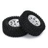 1.0" Beadlock Micro Crawler Alloy Wheel Rims Tires Set (8-Holes) for 1/24 RC Crawler Car Axial SCX24 90081 AXI00001 Deadbolt - 4Pc Silver