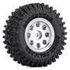 1.0" Beadlock Micro Crawler Alloy Wheel Rims Tires Set (8-Holes) for 1/24 RC Crawler Car Axial SCX24 90081 AXI00001 Deadbolt - 4Pc Silver