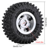 1.0" Beadlock Micro Crawler Alloy Wheel Rims Tires Set (8-Holes) for 1/24 RC Crawler Car Axial SCX24 90081 AXI00001 Deadbolt - 4Pc Silver