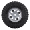 1.0" Beadlock Micro Crawler Alloy Wheel Rims Tires Set (8-Holes) for 1/24 RC Crawler Car Axial SCX24 90081 AXI00001 Deadbolt - 4Pc Silver