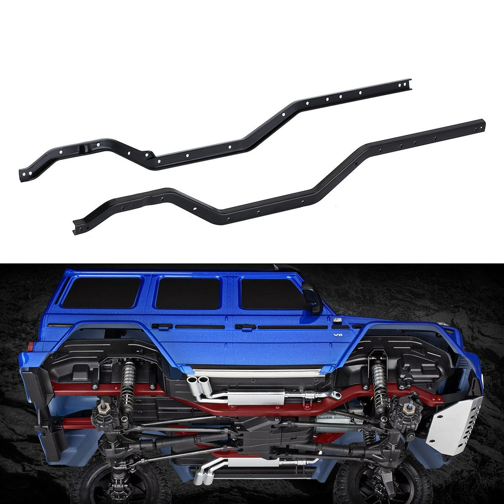 Heavy Duty Metal Steel Left Right Chassis Rails for 1/10 RC Crawler TRAXXAS TRX4 TRX-4 8220 Upgrade Parts - 2Pc Set Black