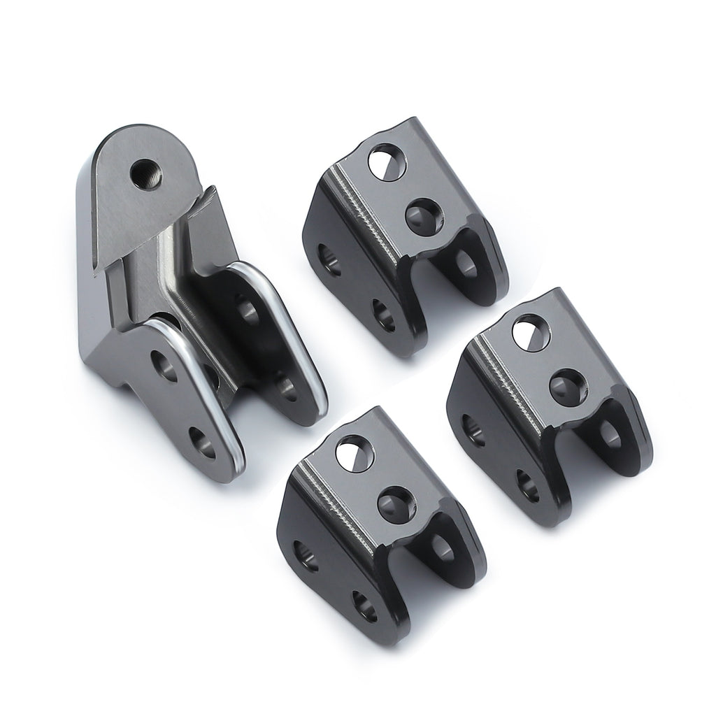 Aluminum Axle Mount Set Suspension Links Stand for 1/10 RC Crawler Car Redcat Gen8 Upgrade Parts - 4Pc Set Grey