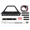 Metal Front Bumper with Lights for 1/10 RC Crawler Traxxas TRX4 Axial SCX10 90046 & SCX10 III AXI03007 AXI03003 (Style B) - 1 Set Black