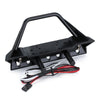 Metal Front Bumper with Lights for 1/10 RC Crawler Traxxas TRX4 Axial SCX10 90046 & SCX10 III AXI03007 AXI03003 (Style B) - 1 Set Black