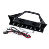Metal Front Bumper with Lights for 1/10 RC Crawler Traxxas TRX4 Axial SCX10 90046 & SCX10 III AXI03007 AXI03003 (Style B) - 1 Set Black