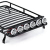 235*155mm Metal Roof Rack Luggage Carrier with LED Lights for 1/10 RC Crawler Car Axial SCX10 90046 Traxxas TRX4 (Style B) - 1 Set