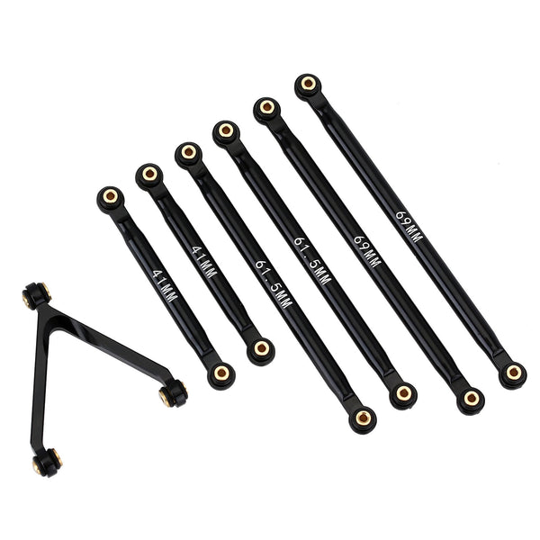 Aluminum Chassis Links Set for 1/24 RC Crawler Car LWB 133.5mm Axial SCX24 Deadbolt AXI90081 Upgrade Parts - Black