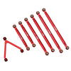 Aluminum Chassis Links Set for 1/24 RC Crawler Car LWB 133.5mm Axial SCX24 Deadbolt AXI90081 Upgrade Parts - Red