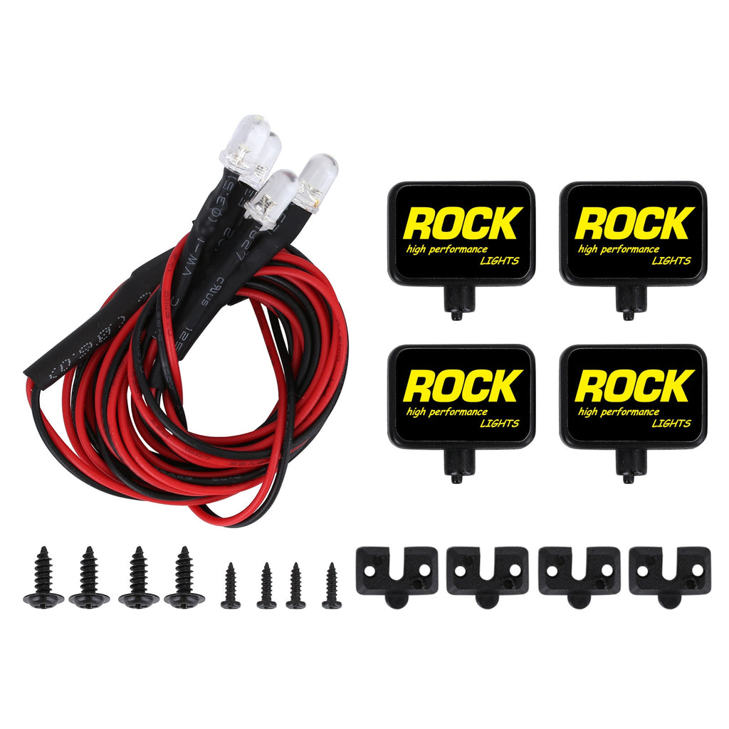 Rock Design Square Lights 4 LED Spotlight For 1/10 RC Crawler Axial SCX10 90046 AXI03007 Traxxas TRX4 TRX6 RC Car Parts