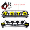 Metal Roof Rack Luggage Carrier with Smile Face LED Lights for 1/10 RC Crawler Car Axial SCX10 II 90046 Traxxas TRX4 Bronco - 1 Set Black