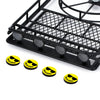 Metal Roof Rack Luggage Carrier with Smile Face LED Lights for 1/10 RC Crawler Car Axial SCX10 II 90046 Traxxas TRX4 Bronco - 1 Set Black