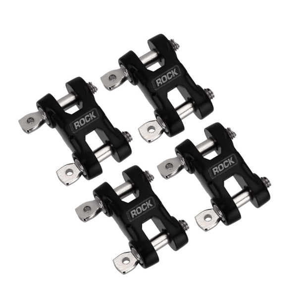 Metal ROCK Bumper D-ring Tow Hook for 1/10 RC Crawler Car Traxxas TRX-4 Axial SCX10 90046 Redcat GEN8 - 4Pc Black