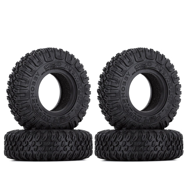 85*28mm 1.55" Soft Rubber Terrain Wheel Tires for RC Crawler Car Axial AX90069 D90 TF2 Tamiya CC01 LC70 MST JIMNY - 4Pc Set