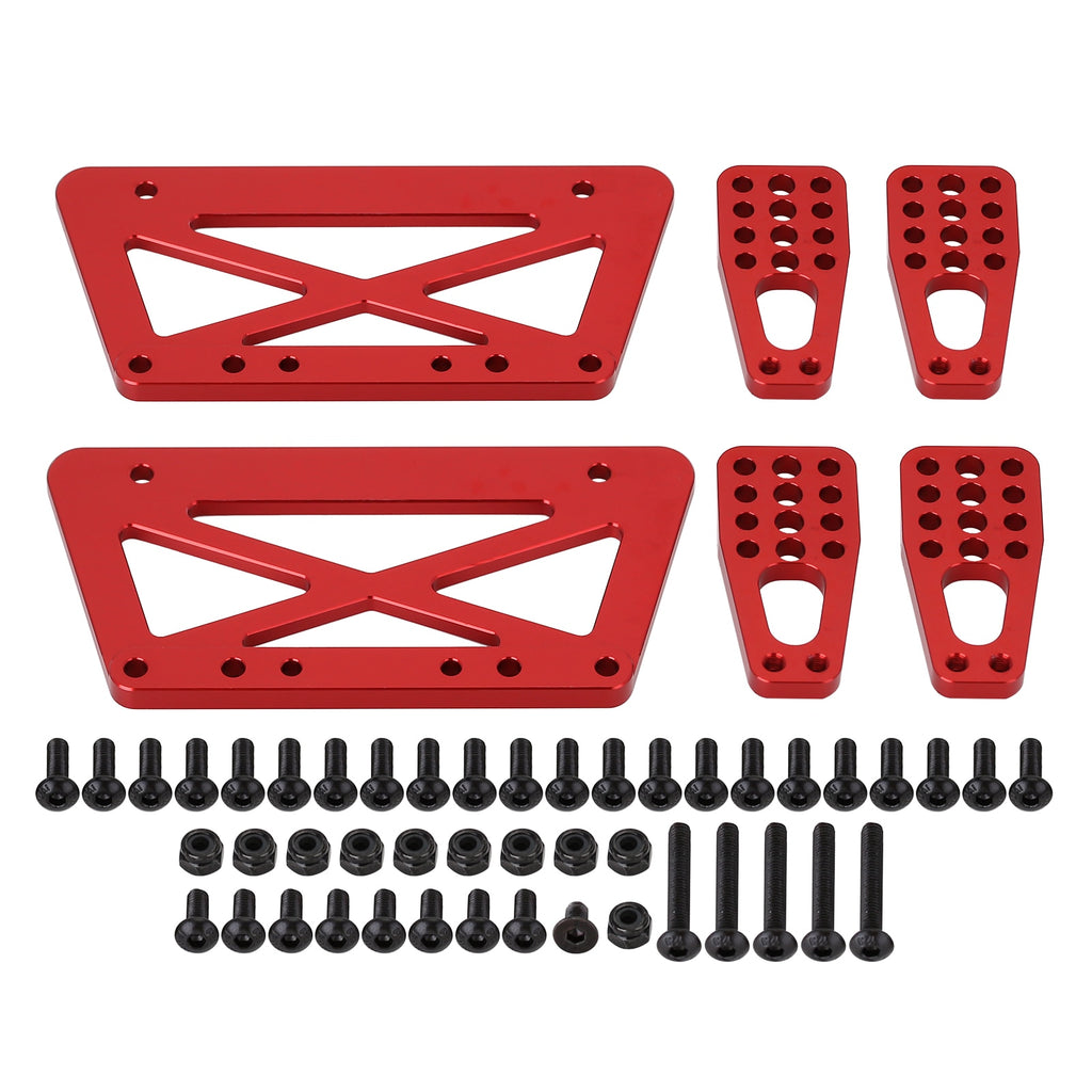 Aluminum Chassis Frame Lift Mount Kit for 1/10 RC Crawler Car Axial SCX10 DIY Upgrade Parts - 1 Set Red