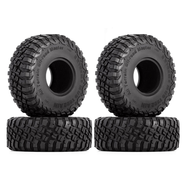 120*44mm 4PCS 1.9" Rubber Mud Wheel Tires for 1:10 RC Crawler Car Axial SCX10 SCX10 III AXI03007 Traxxas TRX4 Redcat Gen8 - 4Pc Set