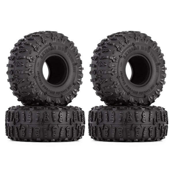 Super Large 122*48mm 1.9" Rubber  Wheel Tires for 1:10 RC Rock Buggy Crawler Car Traxxas TRX4 Axial SCX10 90046 - 4Pc Set