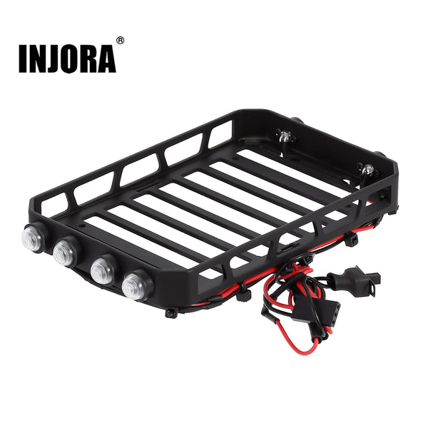 106*70mm Luggage Roof Rack Carrier for 1/24 RC Crawler Car Axial SCX24 AXI00002 Jeep Wrangler JLU 1/16 Xiaomi JIMNY - 1 Set Black