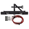 Metal Rear Bumper with LED Lights for 1:10 RC Crawler Car Axial SCX10 90046 Traxxas TRX4 - 1 Set Black
