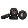 120*42mm 1.9" Wheel Rims Tires Set for 1:10 RC Rock Crawler Car Traxxas TRX4 Axial SCX10 90046 Redcat Gen8 - 4Pc Brown