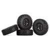 120*42mm 1.9" Wheel Rims Tires Set for 1:10 RC Rock Crawler Car Traxxas TRX4 Axial SCX10 90046 Redcat Gen8 - 4Pc Black