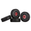 120*42mm 1.9" Wheel Rims Tires Set for 1:10 RC Rock Crawler Car Traxxas TRX4 Axial SCX10 90046 Redcat Gen8 - 4Pc Red