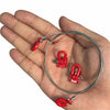 Metal Tow Hook & Steel Tow Rope for 1:10 RC Rock Crawler - 1 Set Red