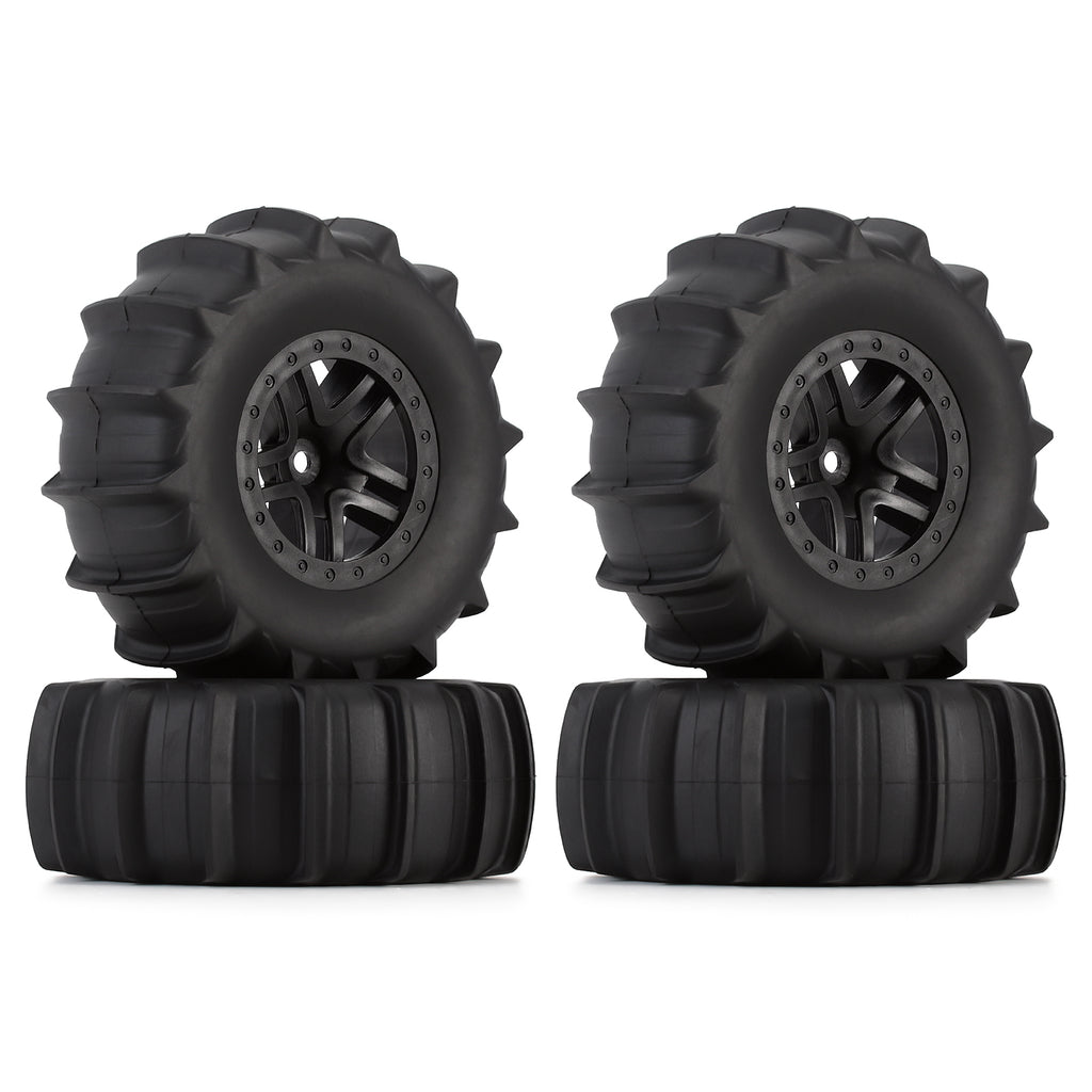 2.2" 3.0" Sling Shot Sand Snow Wheel Tires for 1/10 RC Car Short Course Truck Traxxas Slash Losi 22S DR10 HPI - 4Pc Set