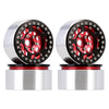 Aluminum Alloy 1.9" Beadlock Wheel Rim Hub for 1/10 RC Crawler Car Axial SCX10 90046 Traxxas TRX4 Redcat Gen8 - 4Pc Red