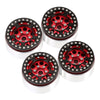 Aluminum Alloy 1.9" Beadlock Wheel Rim Hub for 1/10 RC Crawler Car Axial SCX10 90046 Traxxas TRX4 Redcat Gen8 - 4Pc Red